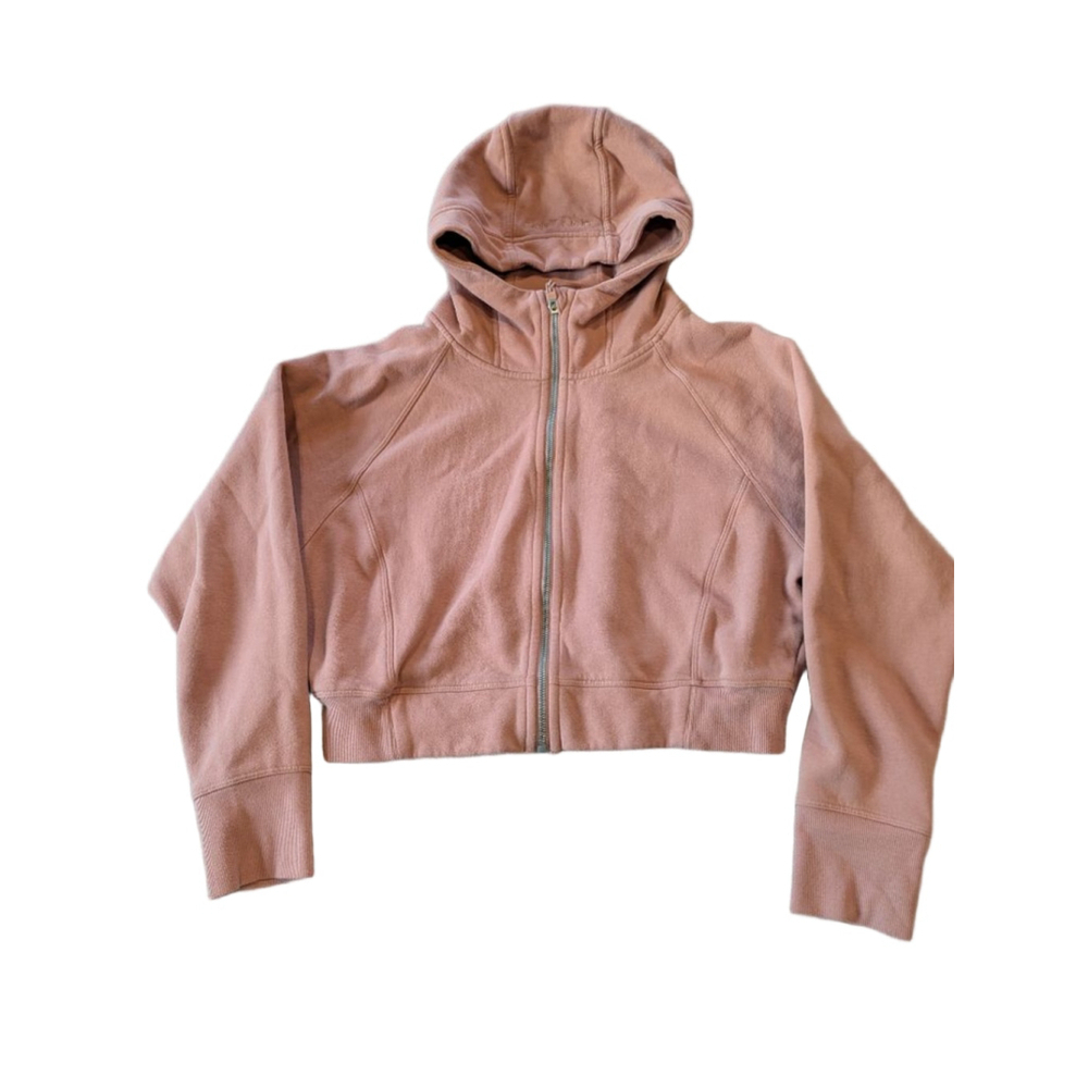 Women's Calvin Klein Pink Cropped Full-Zip Hoodie XL approximate
